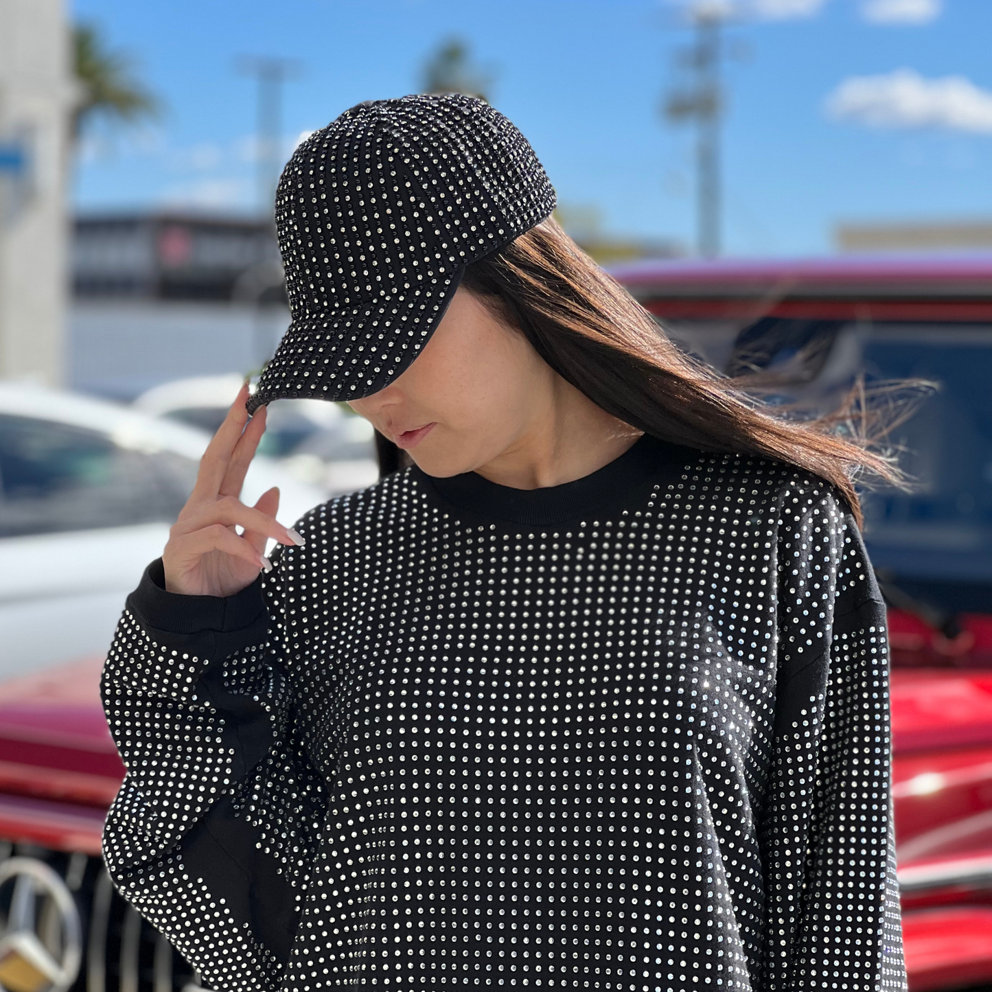 Jannie All Over Crystal Hip Hop Cap