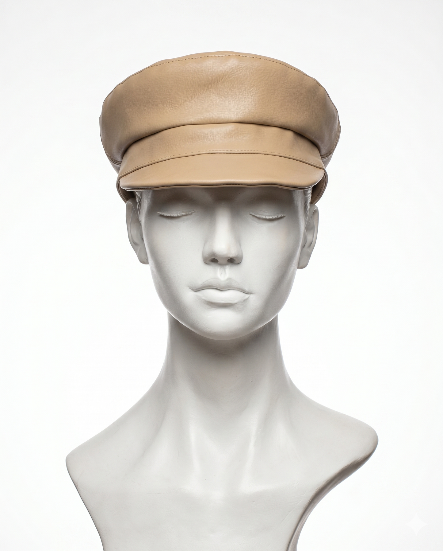 Camille Leather Baker Boy Cap