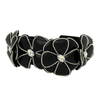 Daisy Crystal Leather Headband