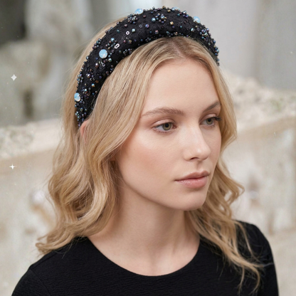 Colette Noir Crystal Headband