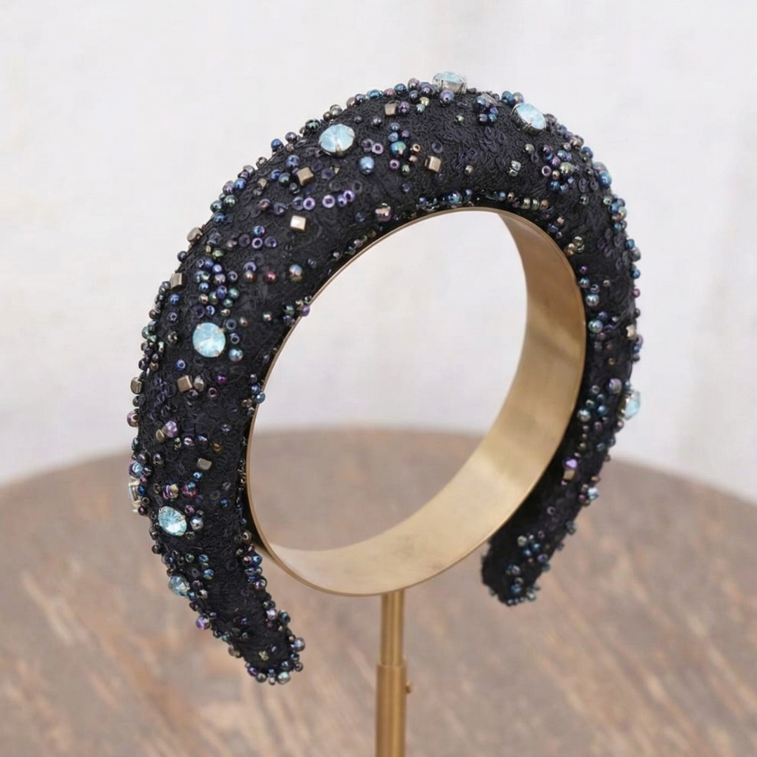 Colette Noir Crystal Headband
